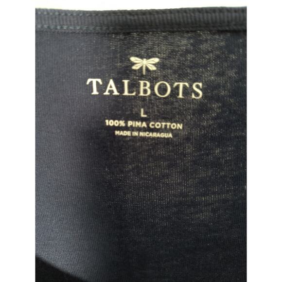 Talbots Pima Cotton Tank Top Women's Size L Black Sleeveless Pullover Base Layer - Picture 2 of 9